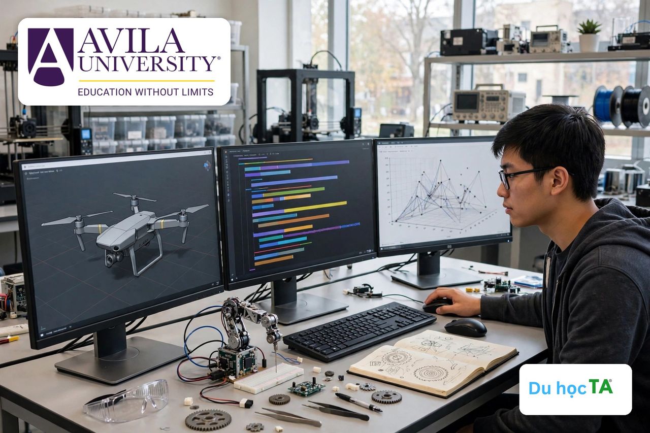 Du Học Avila University 2026 - 2027: Lợi Thế Ngành STEM, Cơ Hội Việc Làm, Định Cư Mỹ & Lịch Hội Thảo Trực Tuyến 5 Ảnh minh họa sinh viên thực hành STEM trong phòng lab hiện đại