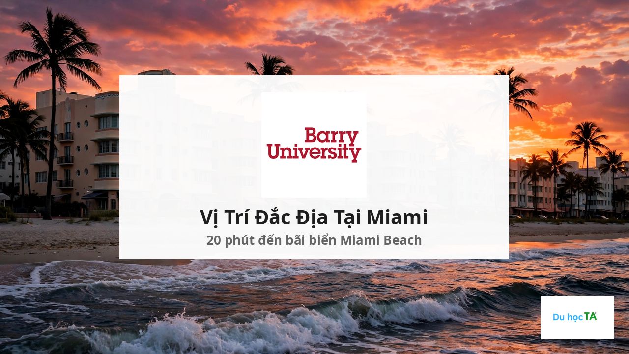 Barry University 2027: Học Phí, Học Bổng & Điều Kiện 3 Vị trí Barry University tại Miami Florida