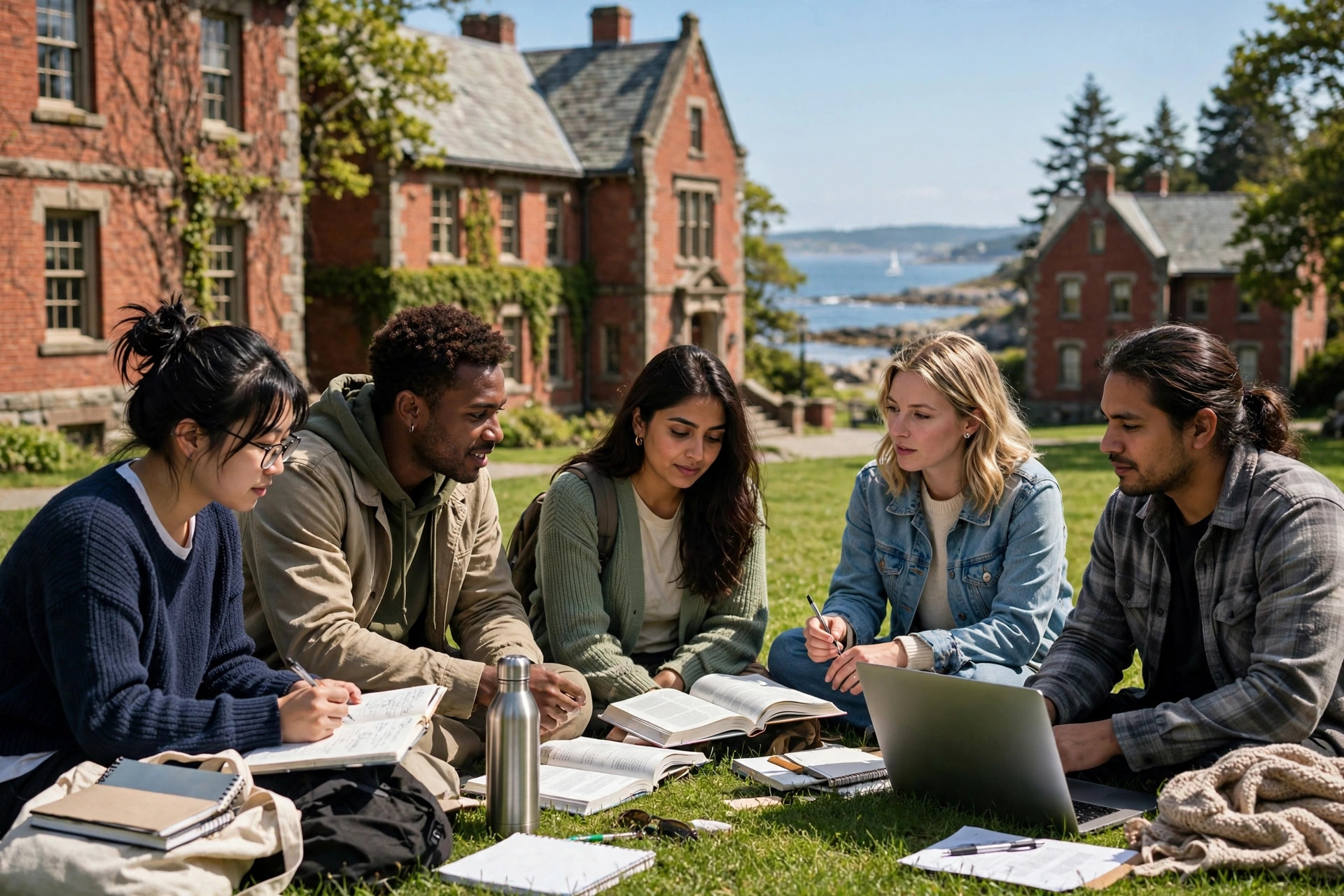 Du học khu vực Atlantic 2027: 4 tỉnh & định cư AIP 2 Sinh viên quốc tế trên campus đại học ven biển Atlantic Canada