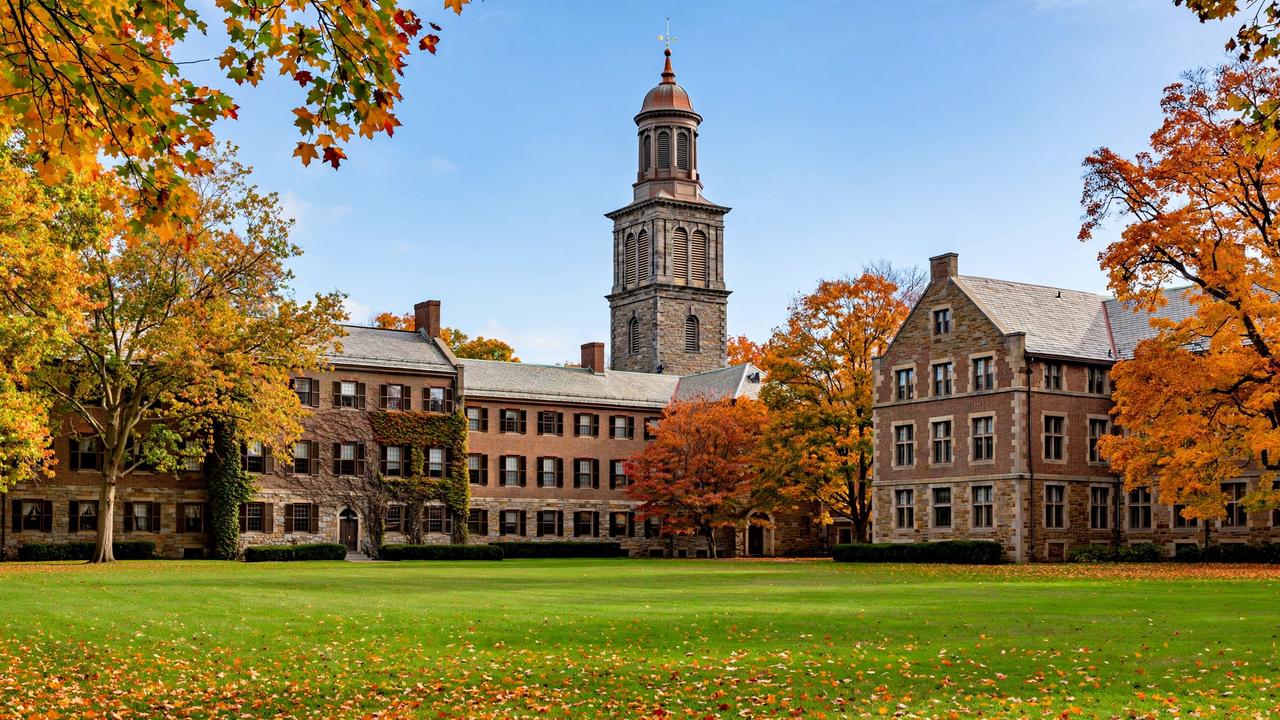 Clark University 2027: Học phí, học bổng & đầu vào Clark 2 Khuôn viên Clark University tại Worcester, bang Massachusetts vào mùa thu