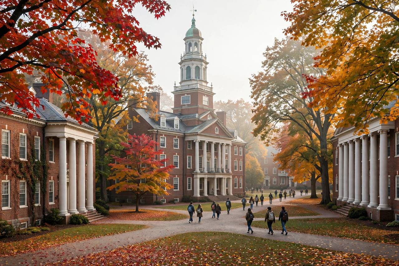 Goucher College 2027: Học phí, học bổng & điều kiện đầu vào 3 Khuôn viên Goucher College tại Baltimore, Maryland vào mùa thu