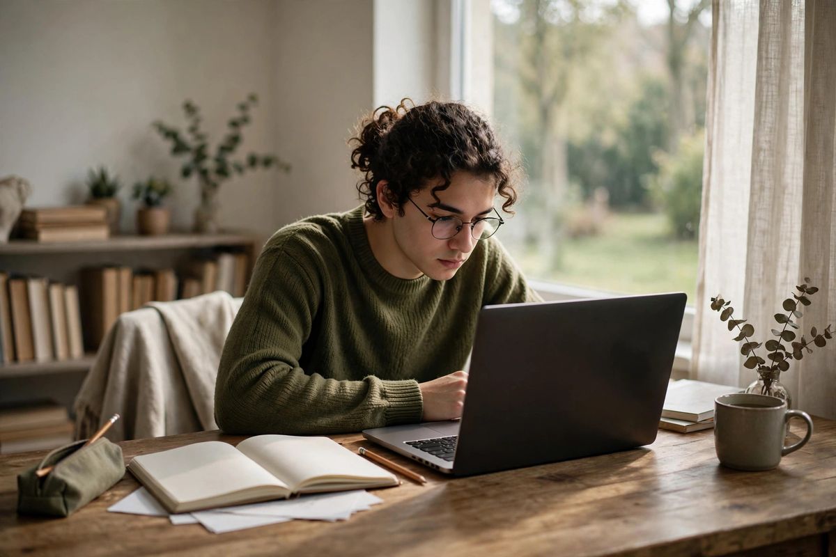 Thi SAT/ACT du học Mỹ 2027: Có còn bắt buộc không? 2 Học sinh tập trung làm bài thi chuẩn hóa trên máy tính