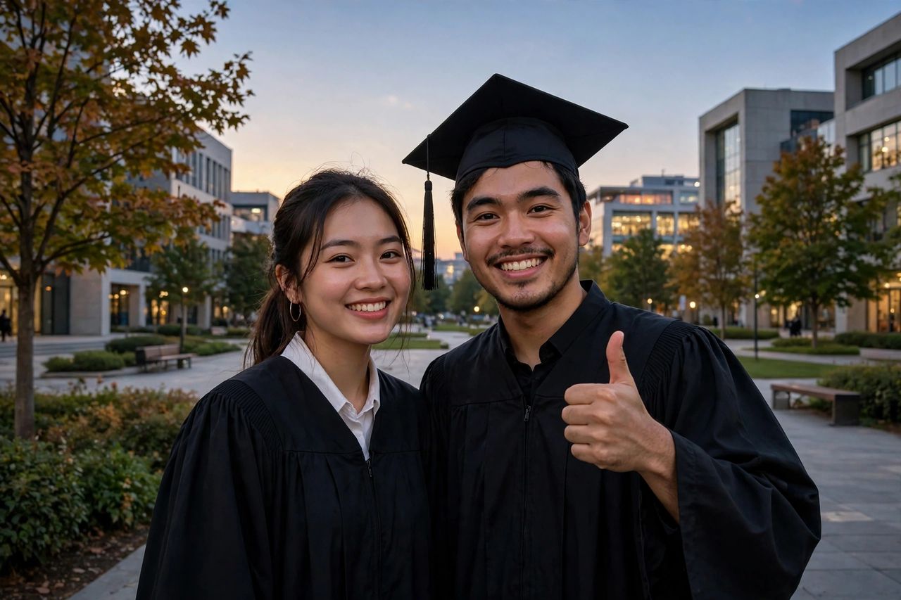 Nên Du Học Mỹ Hay Úc 2027? So Sánh Chi Tiết 10 Tiêu Chí 2 Hai du học sinh Việt Nam tốt nghiệp tại Úc và Mỹ - lựa chọn nào phù hợp với bạn