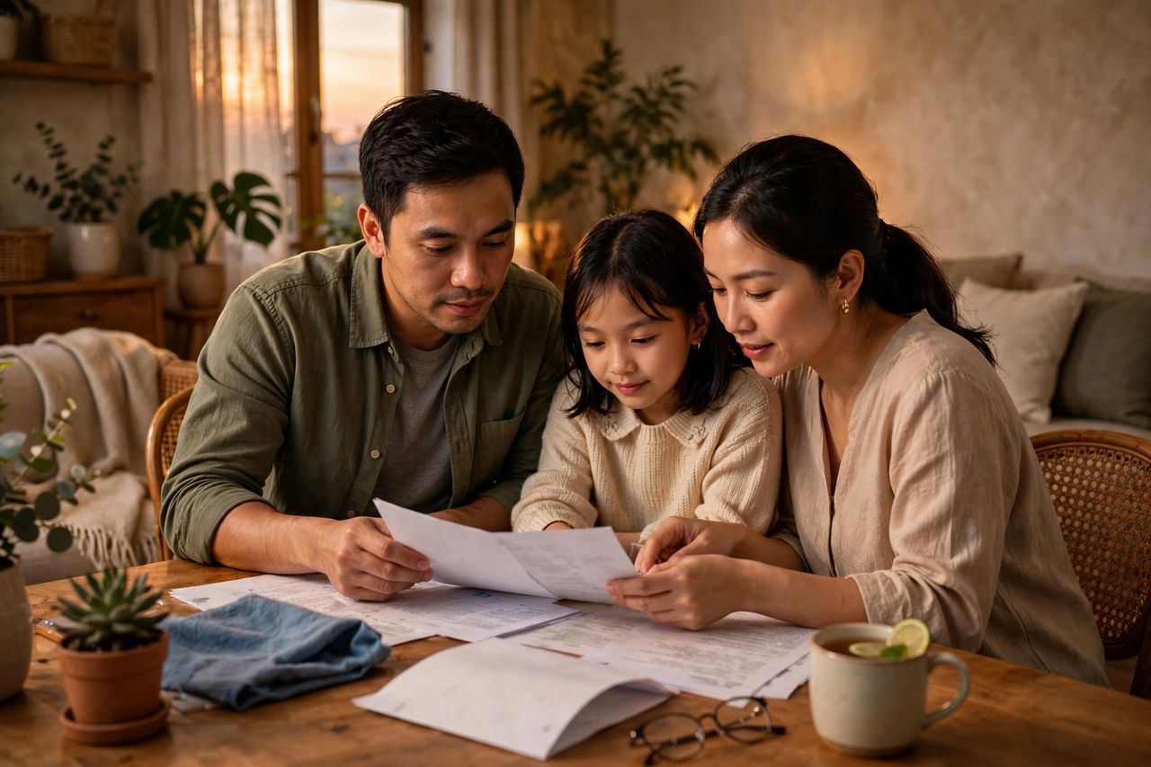 Chứng Minh Tài Chính Du Học Anh 2027: Sổ Tiết Kiệm & Hồ Sơ Cần Chuẩn Bị 4 Gia đình chuẩn bị hồ sơ chứng minh tài chính du học Anh