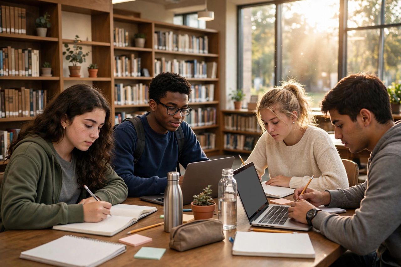 Du Học THPT Mỹ 2027: Saint Andrew's School, Florida – IB & AP Nội Trú 4 Hoc sinh noi tru Saint Andrew's School hoc tap tai thu vien