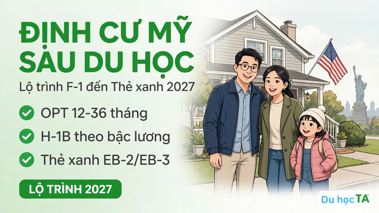 Định cư Mỹ sau du học 2027: Lộ trình từ F-1 đến thẻ xanh 2 Định cư Mỹ sau du học 2027 - Lộ trình từ F-1 đến thẻ xanh