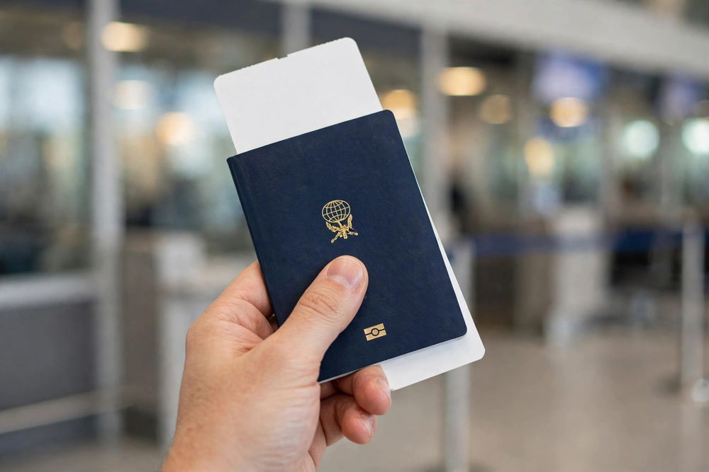 Nhập Cảnh Mỹ Lần Đầu 2027: CBP Hỏi Gì & Checklist Giấy Tờ 2 Du học sinh chuẩn bị hộ chiếu và giấy tờ trước chuyến bay sang Mỹ