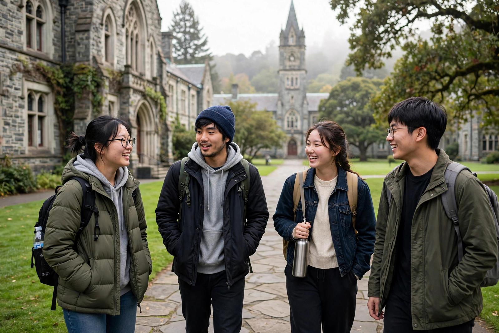 Du Học New Zealand 2027 Nên Chọn Thành Phố Nào? So Sánh 3 Sinh viên quốc tế trên khuôn viên trường đại học tại New Zealand